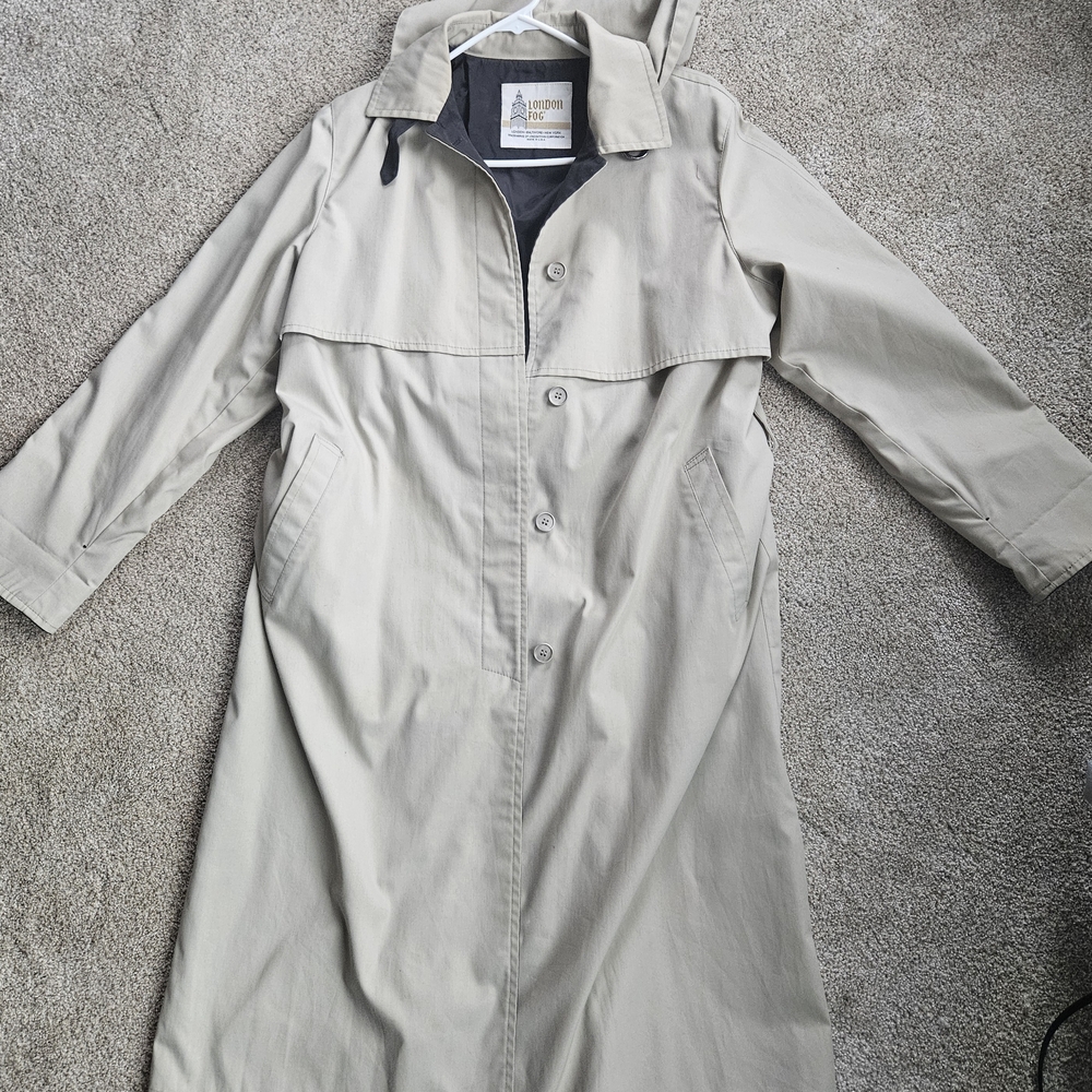 Women's Beige Hooded Trench Coat